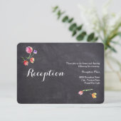 Chalkboard Watercolor Blume Empfang Cards Einladung (Stehend Vorderseite)