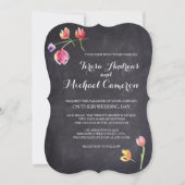 Chalkboard Watercolor Blume Hochzeit Einladungen (Vorderseite)