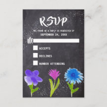 Chalkboard Watercolor Blume Wedding RSVP
