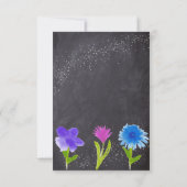 Chalkboard Watercolor Blume Wedding RSVP Karte (Rückseite)