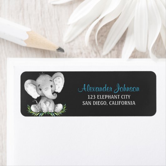 Chalkboard Watercolor Elephant Boy (Insitu)