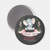 Chalkboard Watercolor Elephant Girl Danke Magnet (Vorderseite/Rückseite)