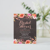 Chalkboard Watercolor Floral Brautparty Ankündigungspostkarte (Stehend Vorderseite)