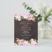 Chalkboard Watercolor Floral Brautparty Ankündigungspostkarte (Stehend Vorderseite)