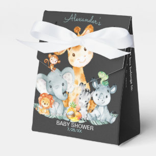Chalkboard Watercolor Jungle Animals Baby Dusche Geschenkschachtel
