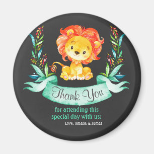 Chalkboard Watercolor Lion Vielen Dank Magnet
