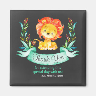 Chalkboard Watercolor Lion Vielen Dank Magnet