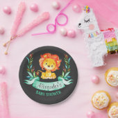 Chalkboard Watercolor Löwendusche Pappteller (Party)