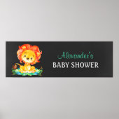 Chalkboard Watercolor Löwendusche Poster (Vorne)