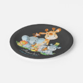 Chalkboard Watercolor Niedlich Safari Tiere Geburt Pappteller (Schrägansicht)