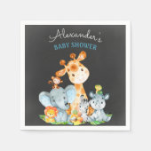 Chalkboard Watercolor Safari Animals Kinderdusche Serviette (Vorderseite)