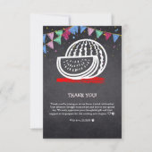 Chalkboard Watermelon Zeichnend Kinderdusche Dankeskarte (Vorderseite)