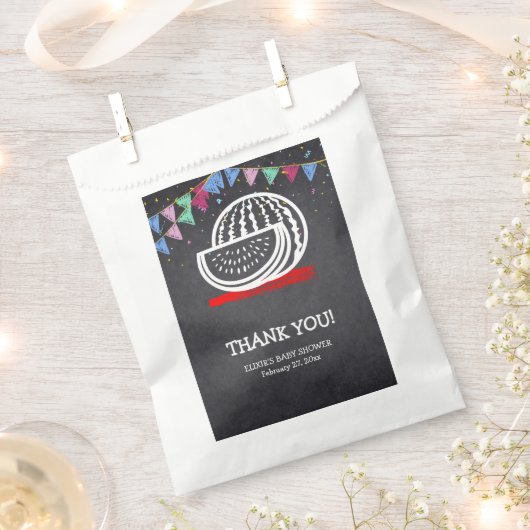 Chalkboard Watermelon Zeichnend Kinderdusche Geschenktütchen (Ausgeschnitten)