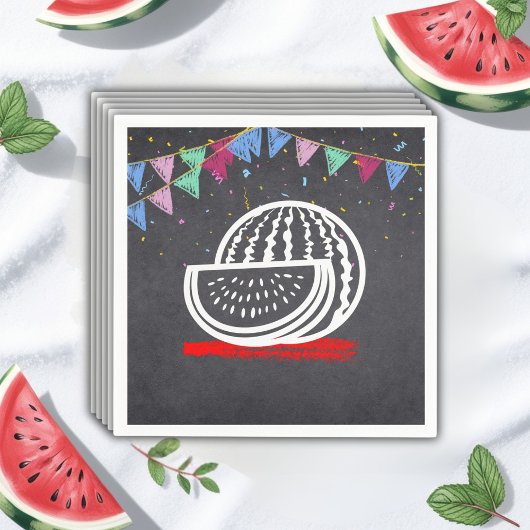 Chalkboard Watermelon Zeichnend Kinderdusche Serviette