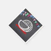 Chalkboard Watermelon Zeichnend Kinderdusche Serviette (Ecke)