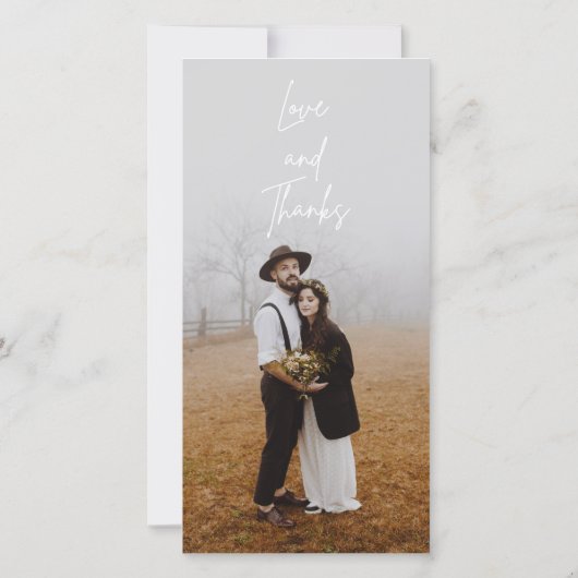 Chalkboard Wedding 3 Foto Danke Foto-Karte (Rückseite)