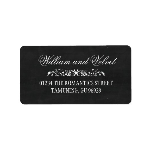 Chalkboard Wedding Address Labels Adressaufkleber (Vorne)