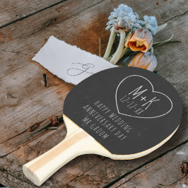Chalkboard Wedding Anniversary Pong Paddle Tischtennis Schläger