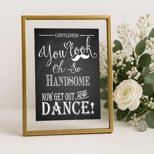 Chalkboard Wedding Bad Gentleman Print Poster