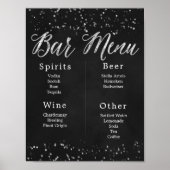 Chalkboard Wedding Bar Menu Poster (Vorne)