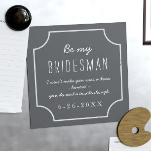 Chalkboard Wedding Be My Bridesman Vorschlag Magneteinladung
