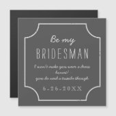 Chalkboard Wedding Be My Bridesman Vorschlag Magneteinladung (Vorne/Hinten)