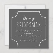 Chalkboard Wedding Be My Bridesman Vorschlag Magneteinladung (Vorderseite)