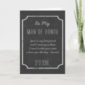 Chalkboard Wedding Be My Man of Ehre Request Card Einladung (Vorderseite)