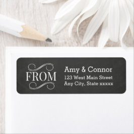 Chalkboard Wedding Black Rücksendeadressen-Aufkleb