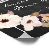 Chalkboard Wedding Brautparty Sign Poster (Ecke)