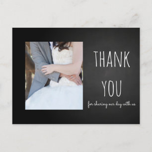 Chalkboard Wedding Danke Foto Postkarte