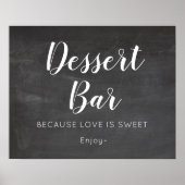 Chalkboard Wedding Dessert Bar Sign Poster (Vorne)