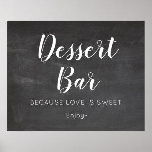 Chalkboard Wedding Dessert Bar Sign Poster