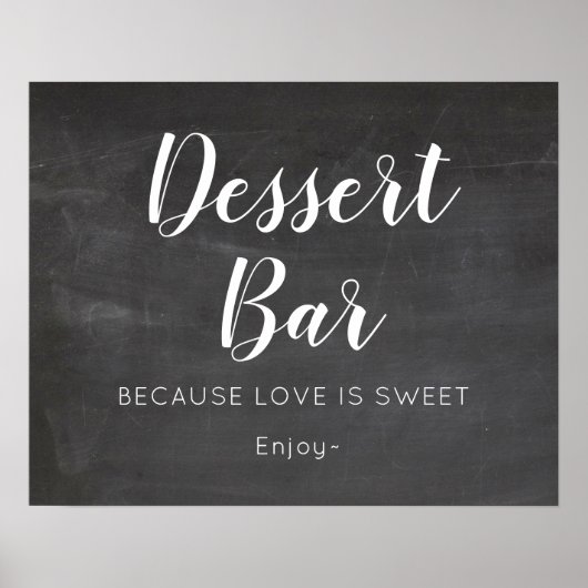 Chalkboard Wedding Dessert Bar Sign Poster (Vorne)