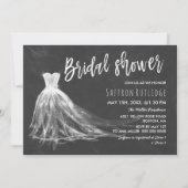 Chalkboard Wedding Dress Brautparty Einladung (Vorderseite)