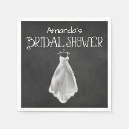 Chalkboard Wedding Dress Brautparty Napkins Serviette