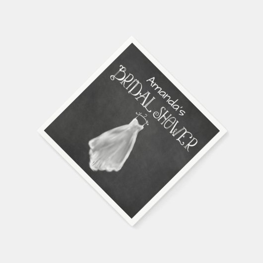 Chalkboard Wedding Dress Brautparty Napkins Serviette (Ecke)