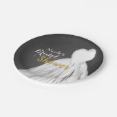 Chalkboard Wedding Dress Brautparty Pappteller (Schrägansicht)