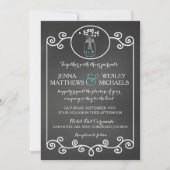 Chalkboard Wedding Einladung Rustic Mason Jar (Vorderseite)