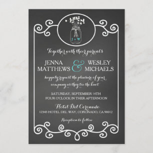 Chalkboard Wedding Einladung Rustic Mason Jar