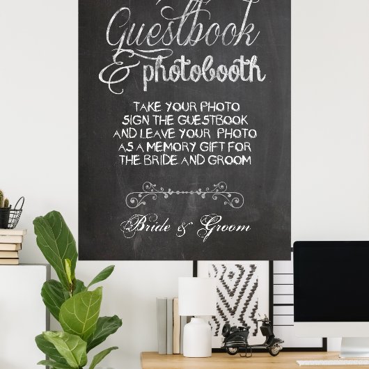 Chalkboard Wedding Foto Booth Poster (Heimbüro)