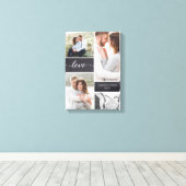 Chalkboard Wedding Foto Collage Liebe Skript Leinwanddruck (Insitu (Holzboden))