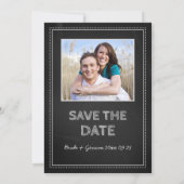 Chalkboard Wedding Foto Save the Date Karte (Rückseite)