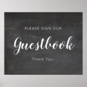 Chalkboard Wedding Gästebuch Sign (Vorne)