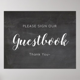 Chalkboard Wedding Gästebuch Sign