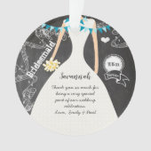 Chalkboard Wedding Gown Bridesmaid Foto Ornament (Vorderseite)