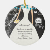 Chalkboard Wedding Gown Bridesmaid Geschenke Keramik Ornament (Vorne)