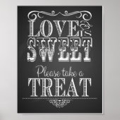 Chalkboard Wedding Liebe ist süß Print Poster (Vorne)