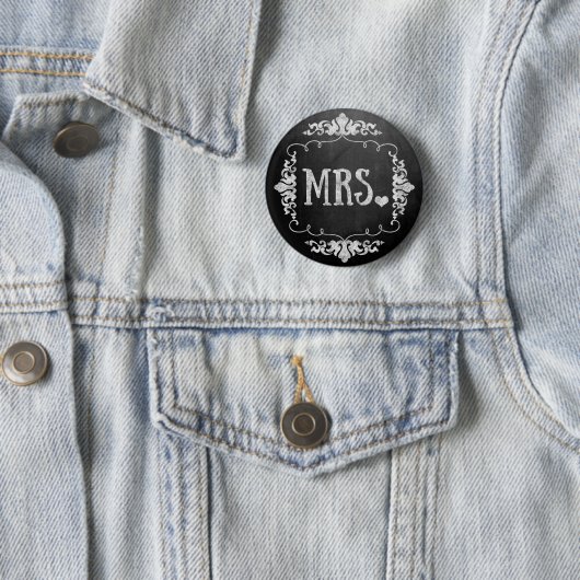 Chalkboard Wedding "Mrs." Button-Button Button (Beispiel)