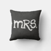 Chalkboard Wedding Mrs. Woman Kissen (Rückseite)